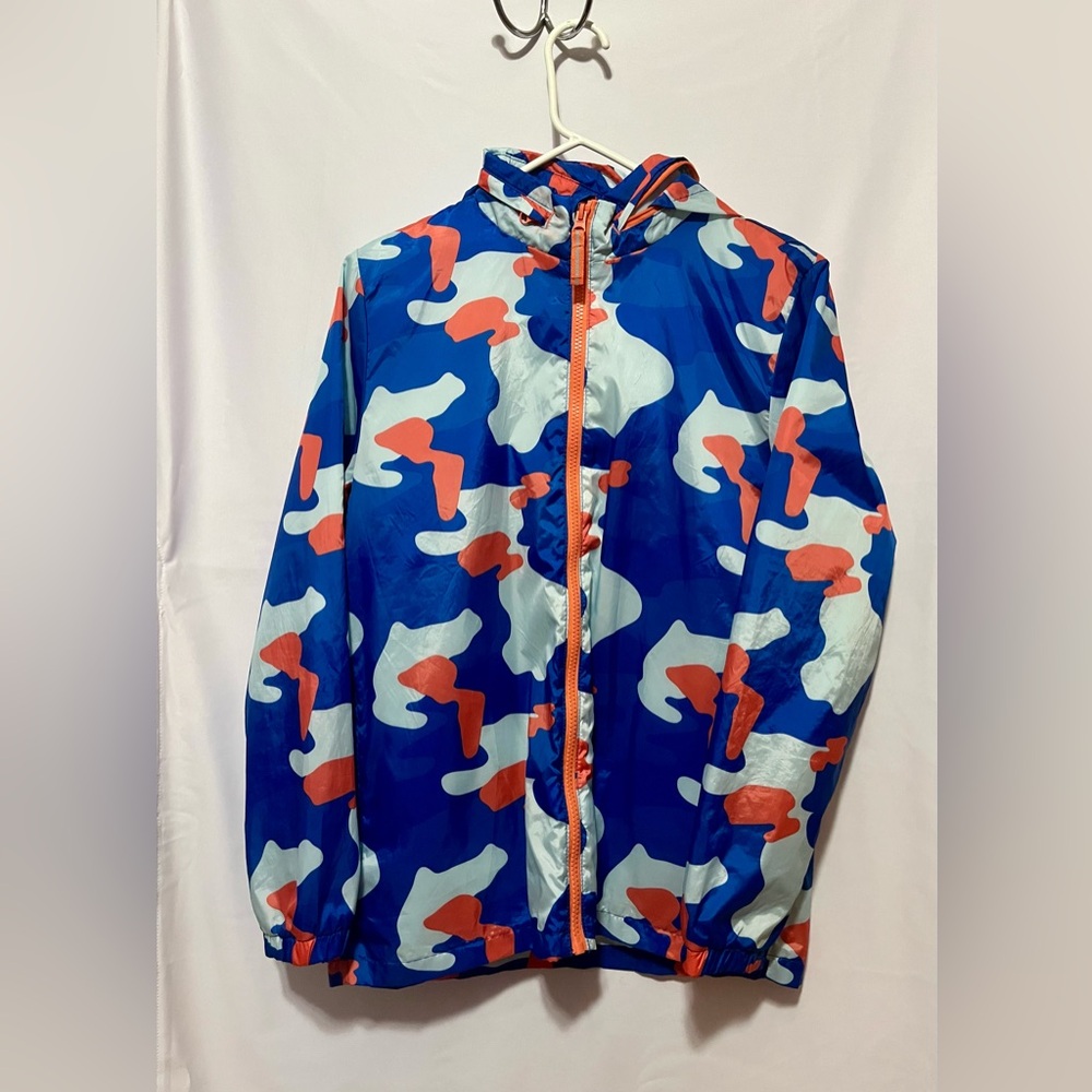 Cat & Jack Blue and Red Camouflage Raincoat